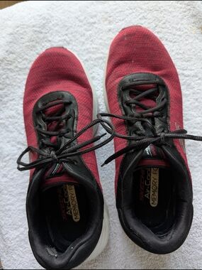 Skechers Red & Black Athletic Slip-On Sneakers